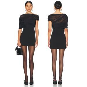 Seroya | Dresses | Seroya Selma Mini Crepe Dress Draped Ruched Sexy  Cocktail Evening Black Size S | Poshmark